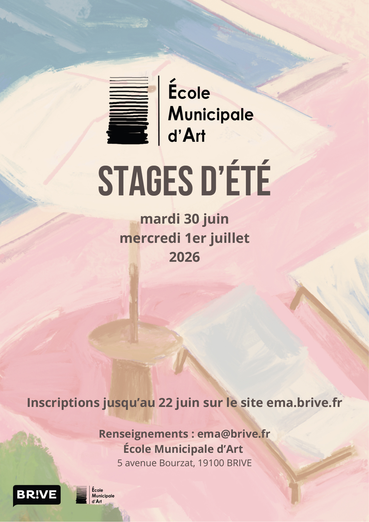 EMA BRIVE Ecole d'art stages d'été 2026